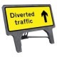 Diverted Traffic Ahead Q Sign